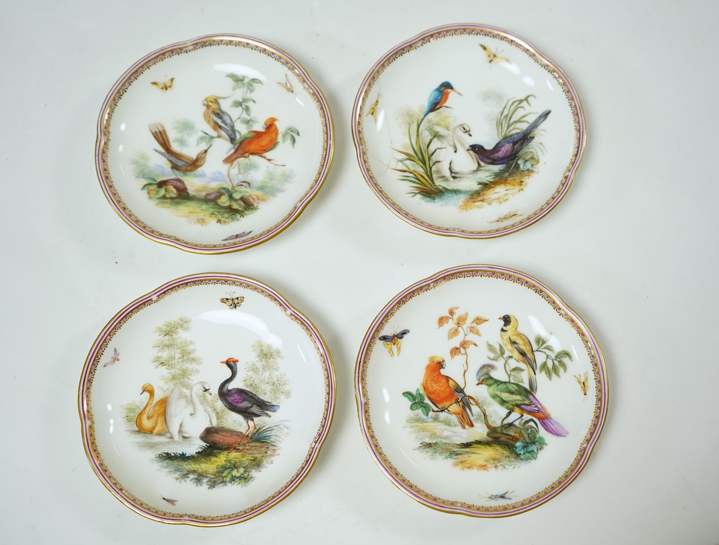 A Coalbrookdale ‘hundred bird’ tea set, mid 19th century, attributed to John Randall